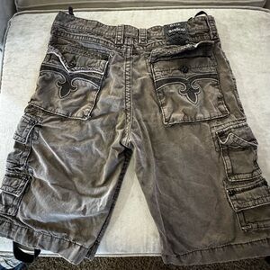 Rock Revival Gray Cargo Shorts for Men